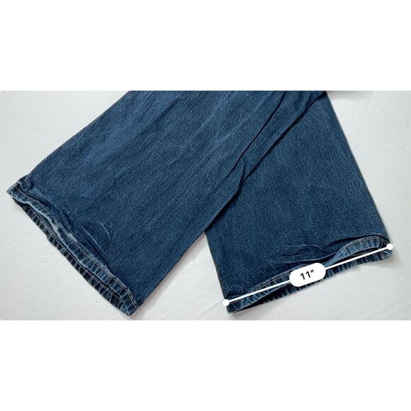 American‎ Eagle Bootcut Wide Leg Pocket Embroidered Details Blue Jean sz 12 - Picture 7 of 11
